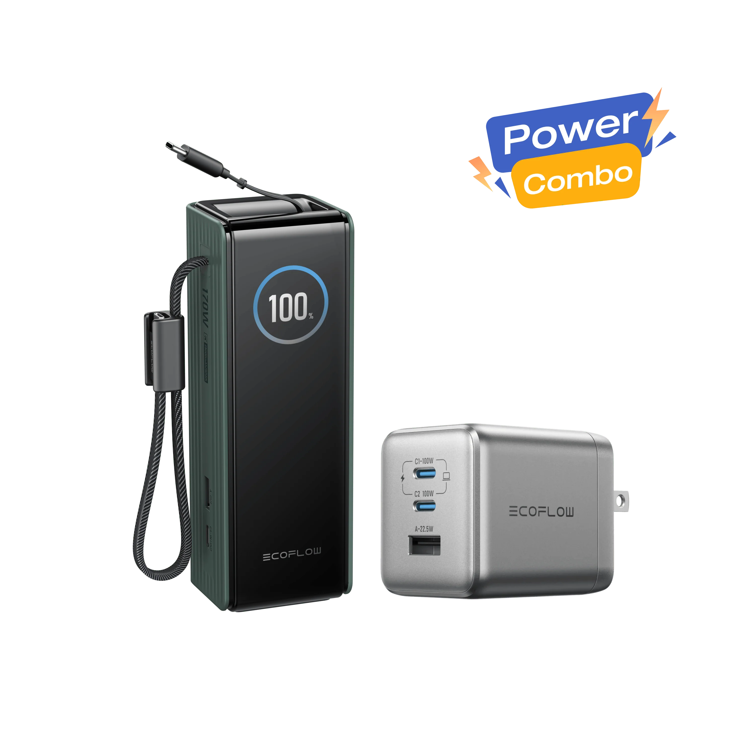 EcoFlow RAPID Power Bank (25K, 170W, 100W Built-In and Retractable Cables) + 100W Charger 3 EcoFlow RAPID Power Bank (25K, 170W, 100W Built-In and Retractable Cables) + 100W Charger