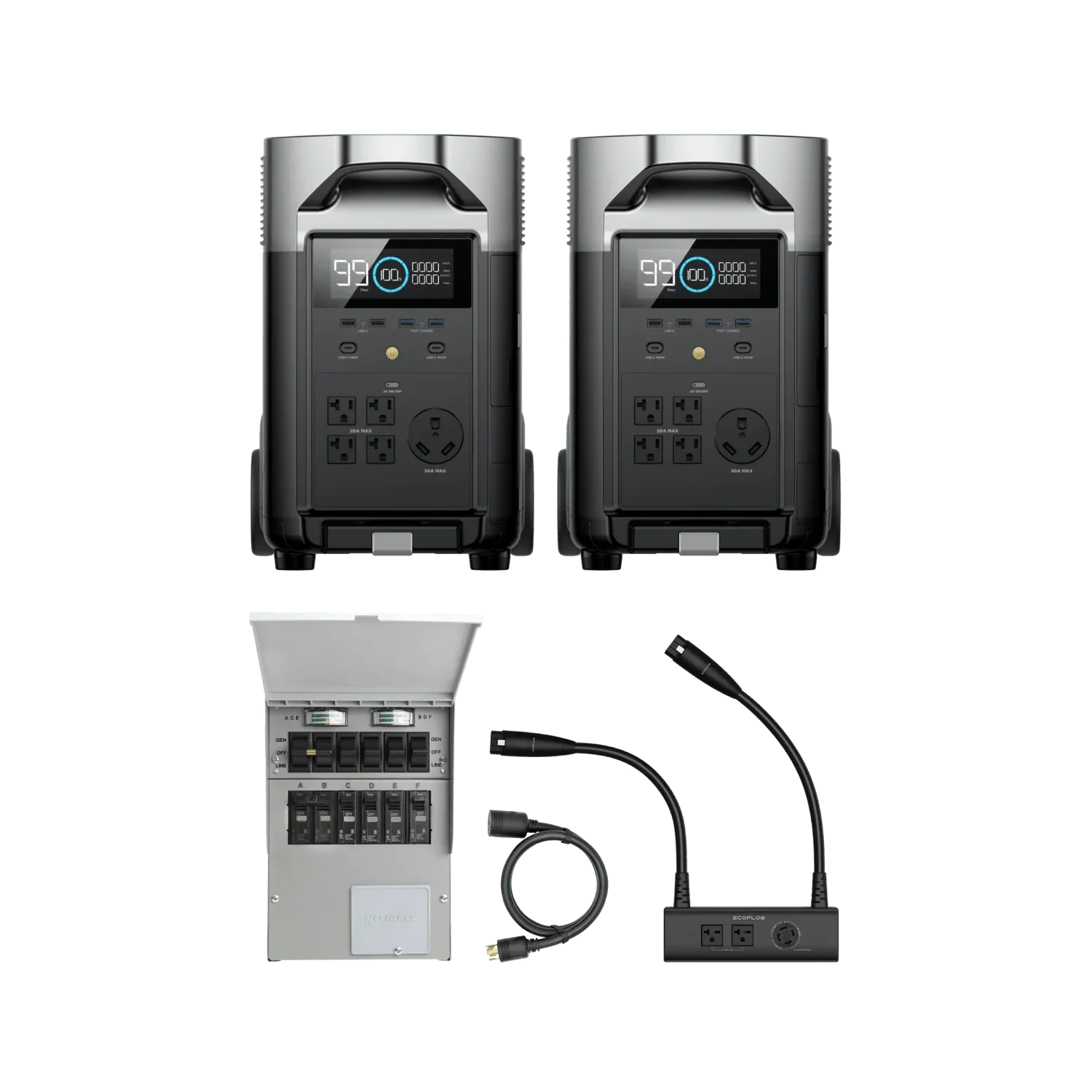 (Members-only) 2 × DELTA Pro + Double Voltage Hub + Transfer Switch
