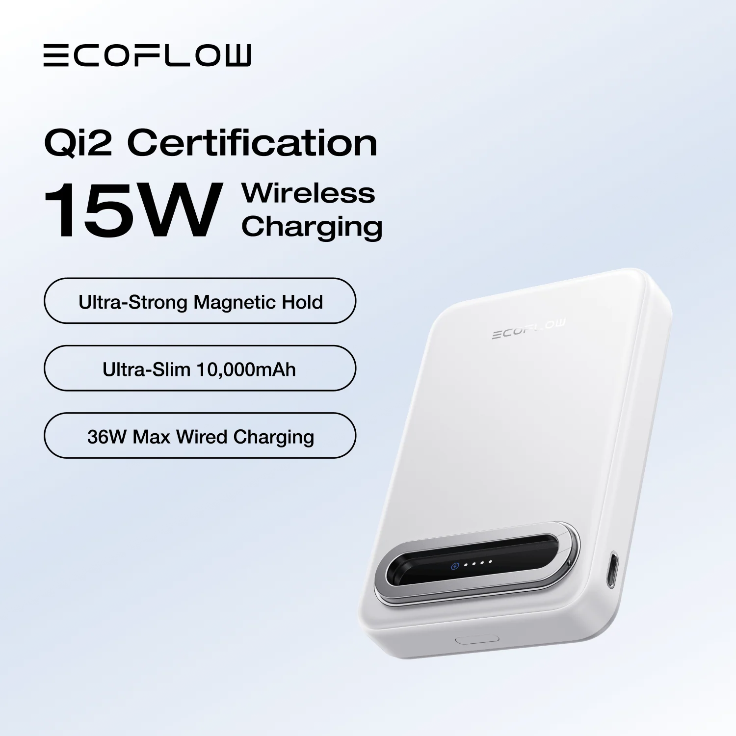 EcoFlow RAPID Mag Qi2 Magnetic Power Bank (10,000mAh, 15W) 10 EcoFlow RAPID Mag Qi2 Power Bank (10K, 15W) + RAPID 65W GaN Charger with 100W Cable