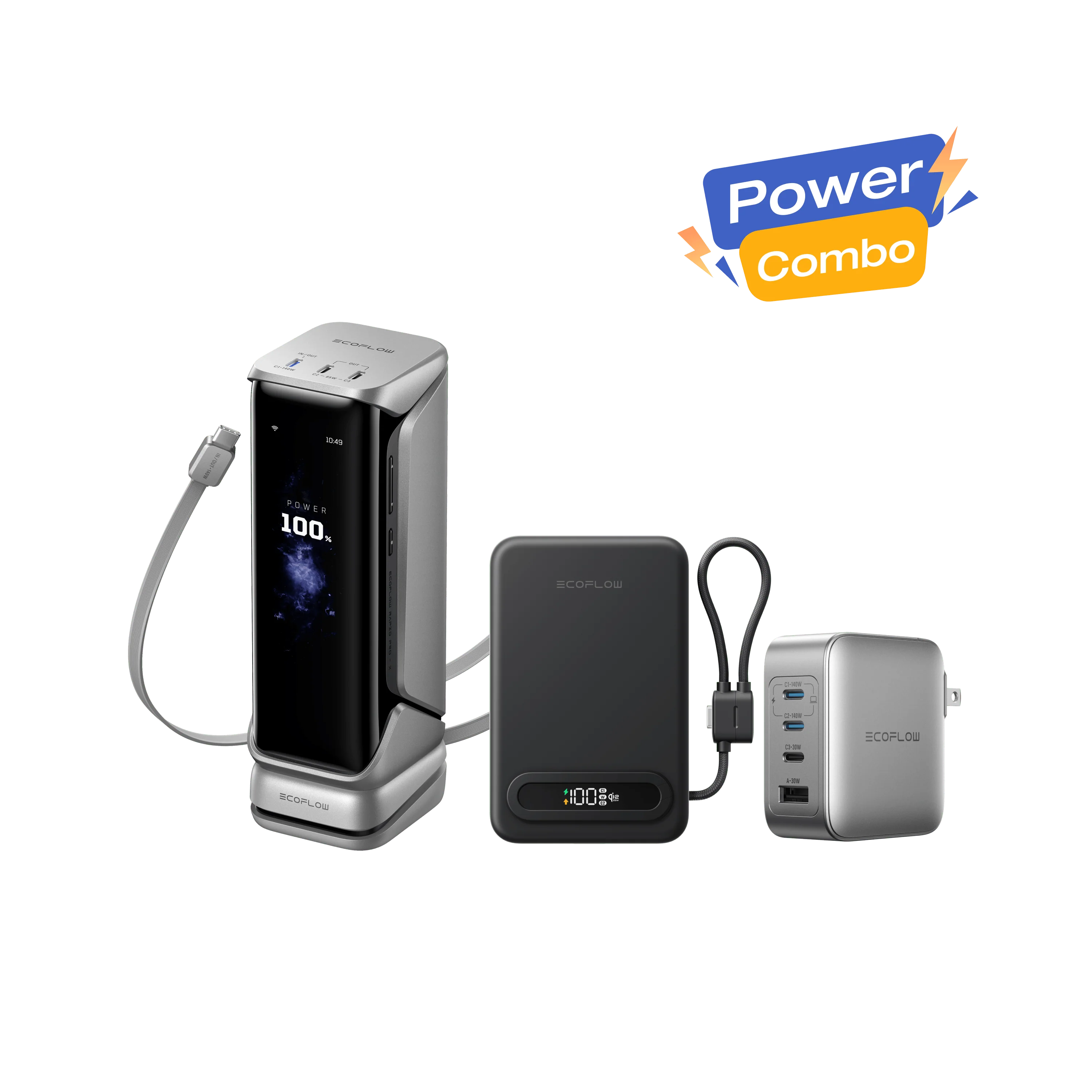 EcoFlow RAPID Pro Power Bank + RAPID Mag Qi2.2 Power Bank + 140W Charger