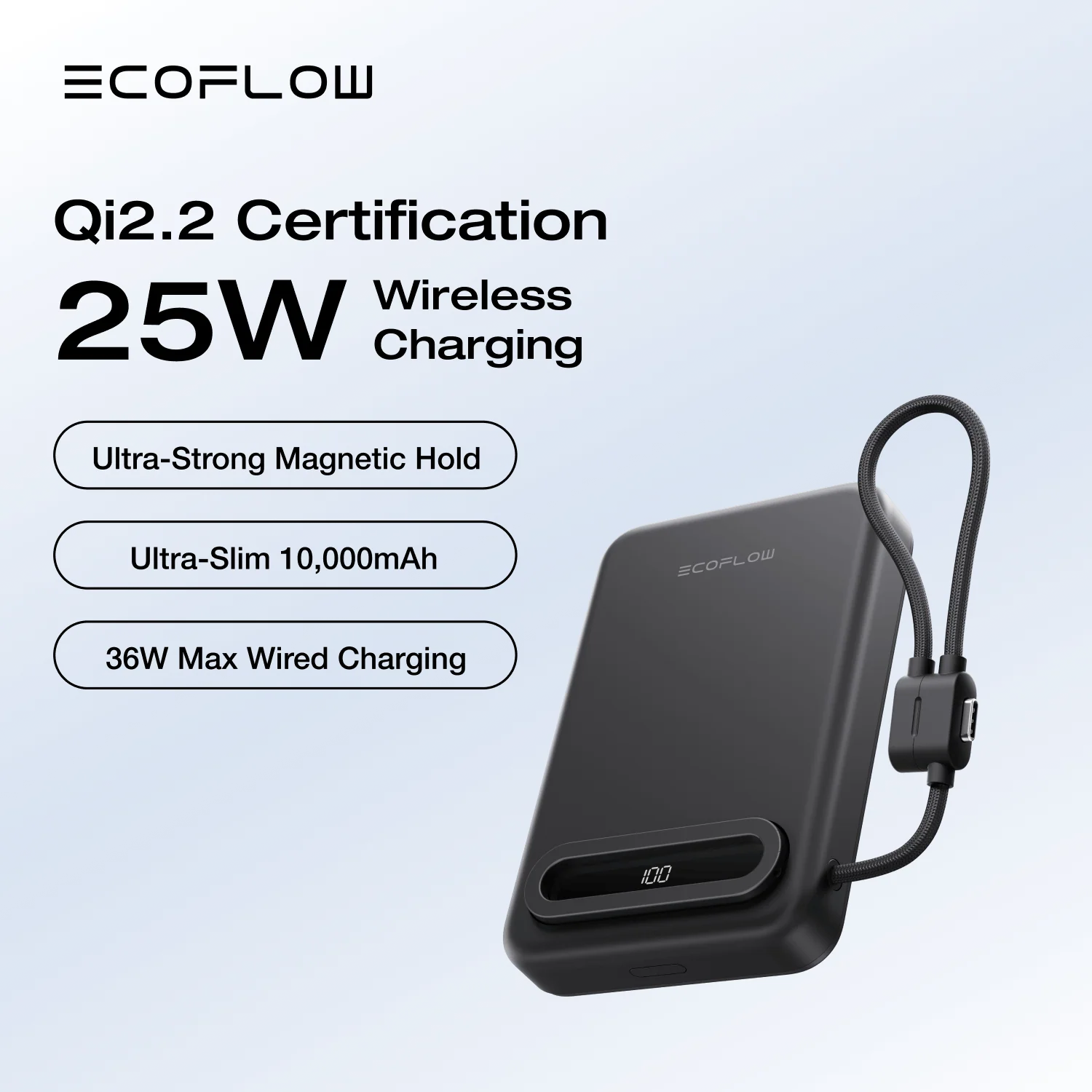 EcoFlow RAPID Mag Qi2.2 Magnetic Power Bank (10,000mAh, 25W, Built-in USB-C Cable) 3 EcoFlow RAPID Mag Qi2.2 Magnetic Power Bank (10,000mAh, 25W, Built-in USB-C Cable)