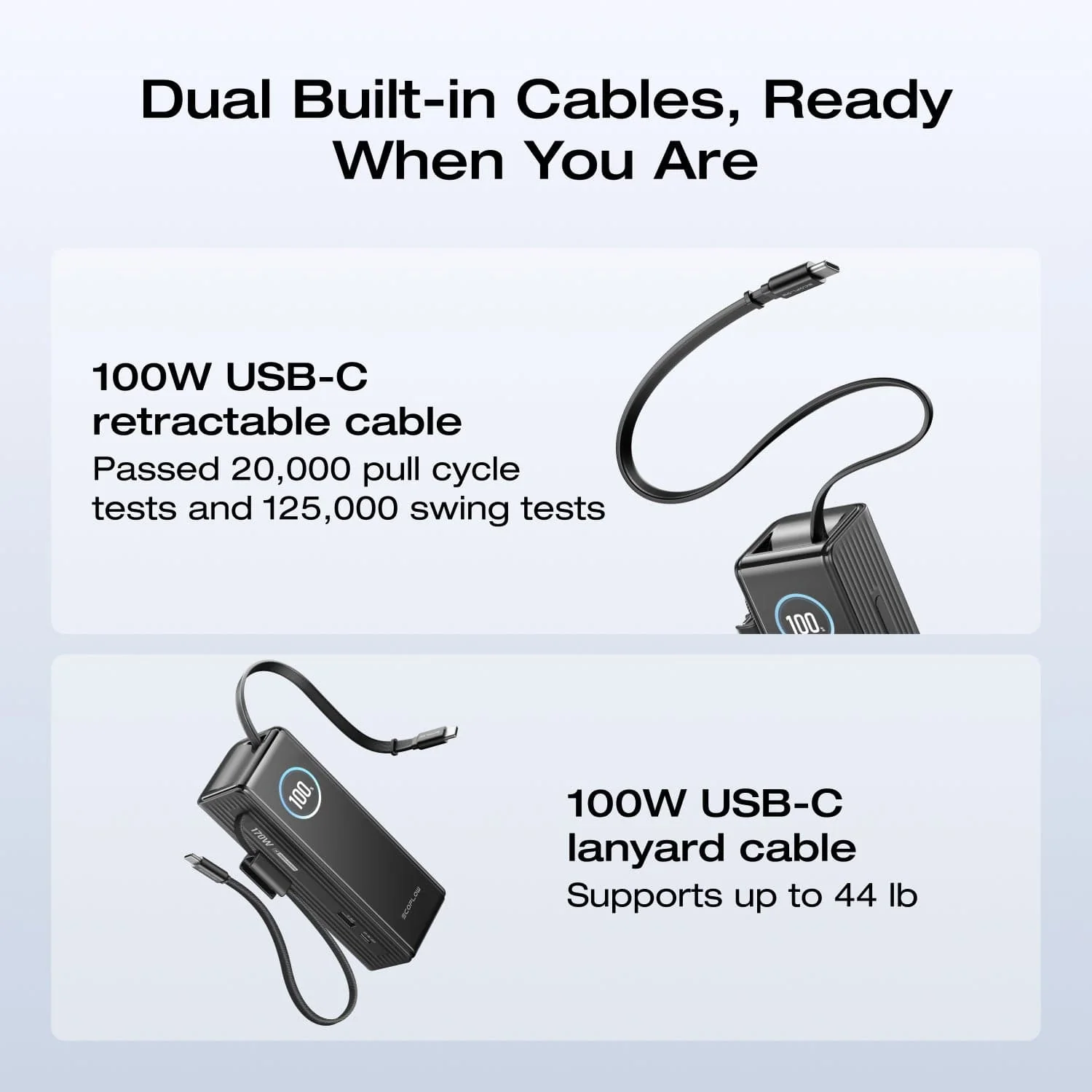 EcoFlow RAPID Power Bank (25K, 170W, 100W Built-In and Retractable Cables) + 100W Charger 7 EcoFlow RAPID Power Bank (25,000mAh, 170W, 100W Built-In and Retractable Cables)