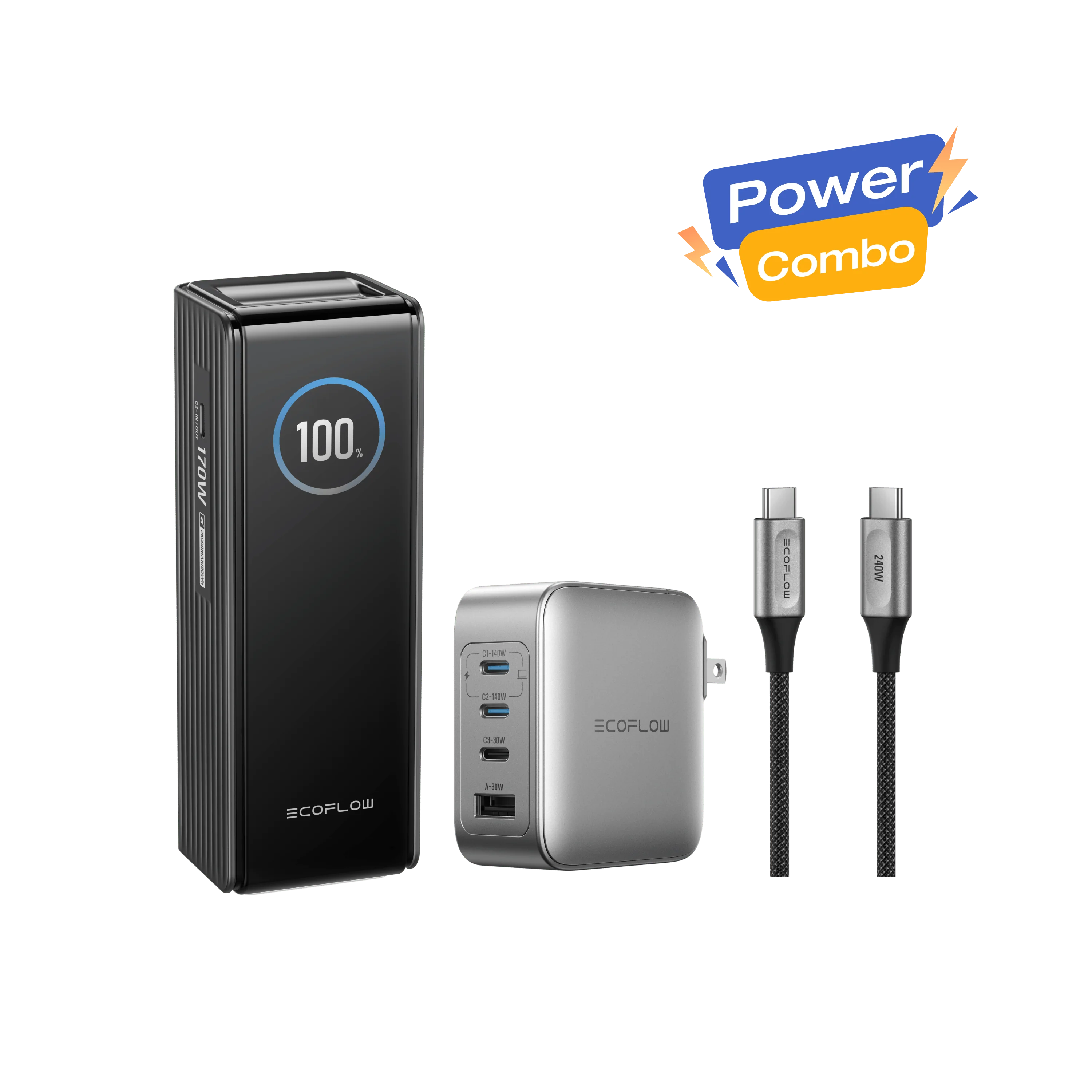 EcoFlow RAPID Power Bank (25,000mAh, 170W) + 140W Charger + 240W Cable 3 EcoFlow RAPID Power Bank (25,000mAh, 170W) + 140W Charger + 240W Cable